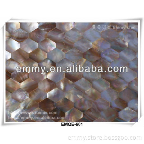Hexagon brown lip shell mosaic tiles(EMQE-601)